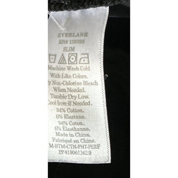 EVERLANE Men's Size 40/30 Slim Fit Black Trousers Pants Cotton Strait Leg - Picture 7 of 9